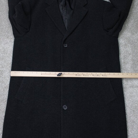 LAUREN Ralph Lauren Peacoat Mens 44R Black Wool Cashmere Blend Overcoat Lined - Picture 15 of 16